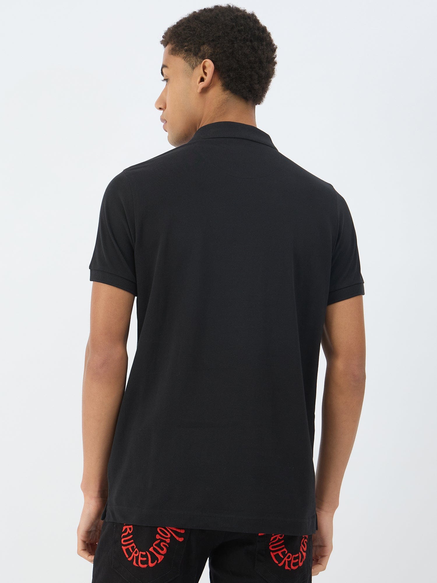 True Religion Men Black Polo Tshirt