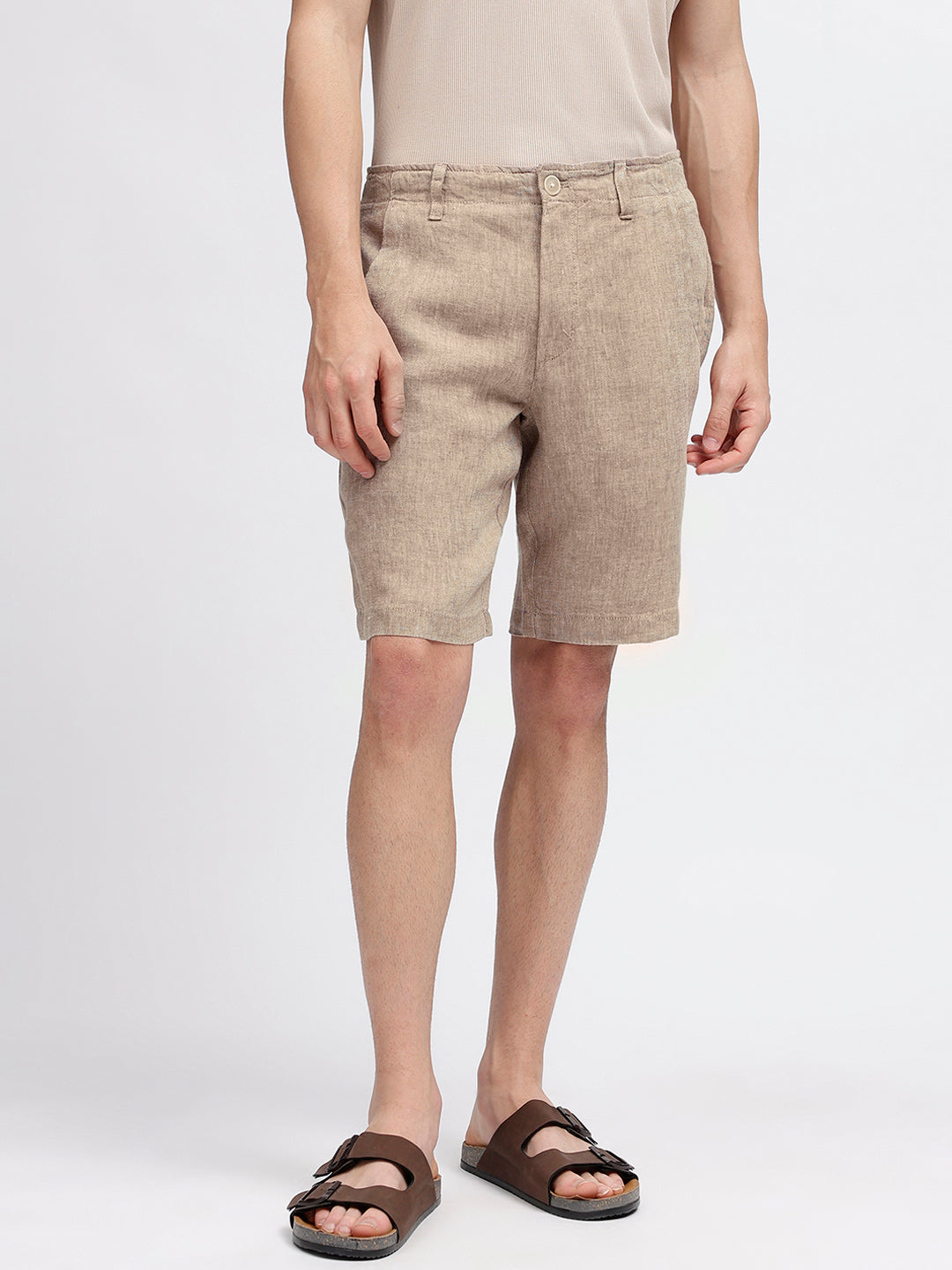 Bruun & Stengade Men Brown Solid Regular Fit Shorts