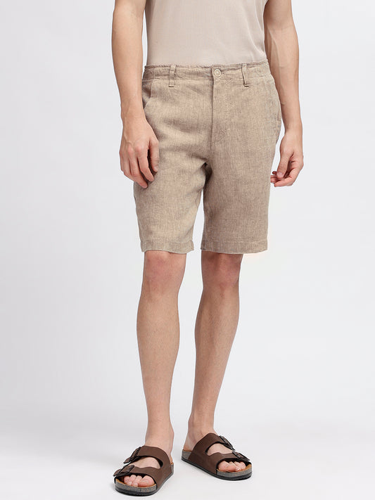 Bruun & Stengade Men Brown Solid Regular Fit Shorts