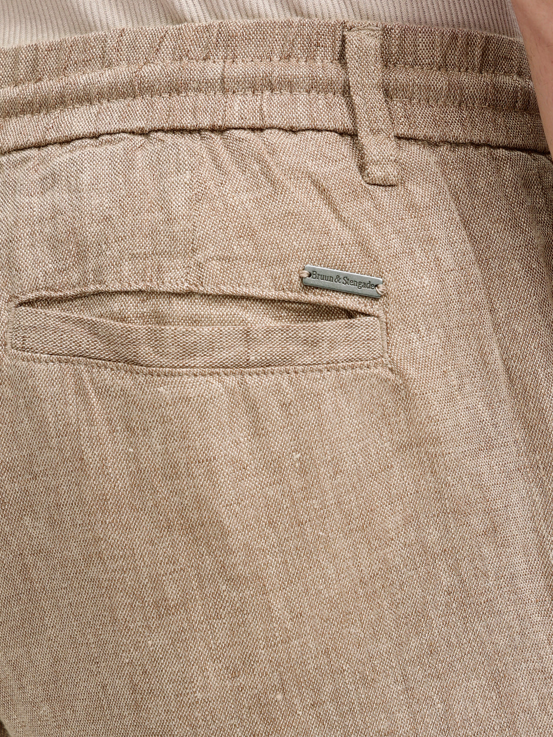 Bruun & Stengade Men Brown Solid Slim Fit Trouser