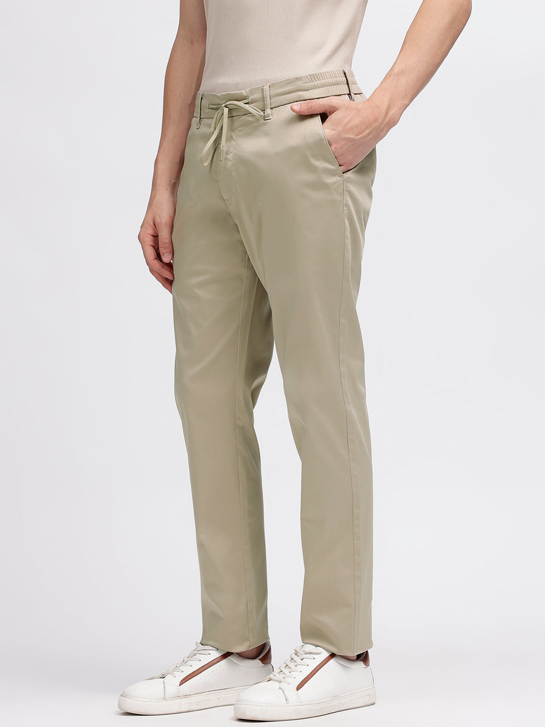 Bruun & Stengade Men Beige Solid Regular Fit Trouser