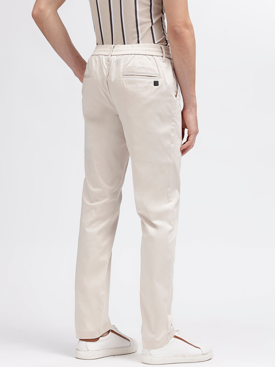 Bruun & Stengade Men White Solid Regular Fit Trouser