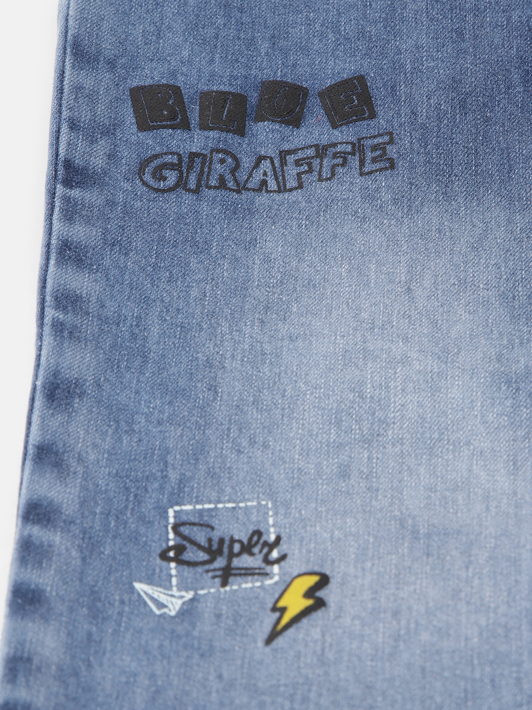 Blue Giraffe Boys Blue Solid Relaxed Fit Mid-Rise Jeans