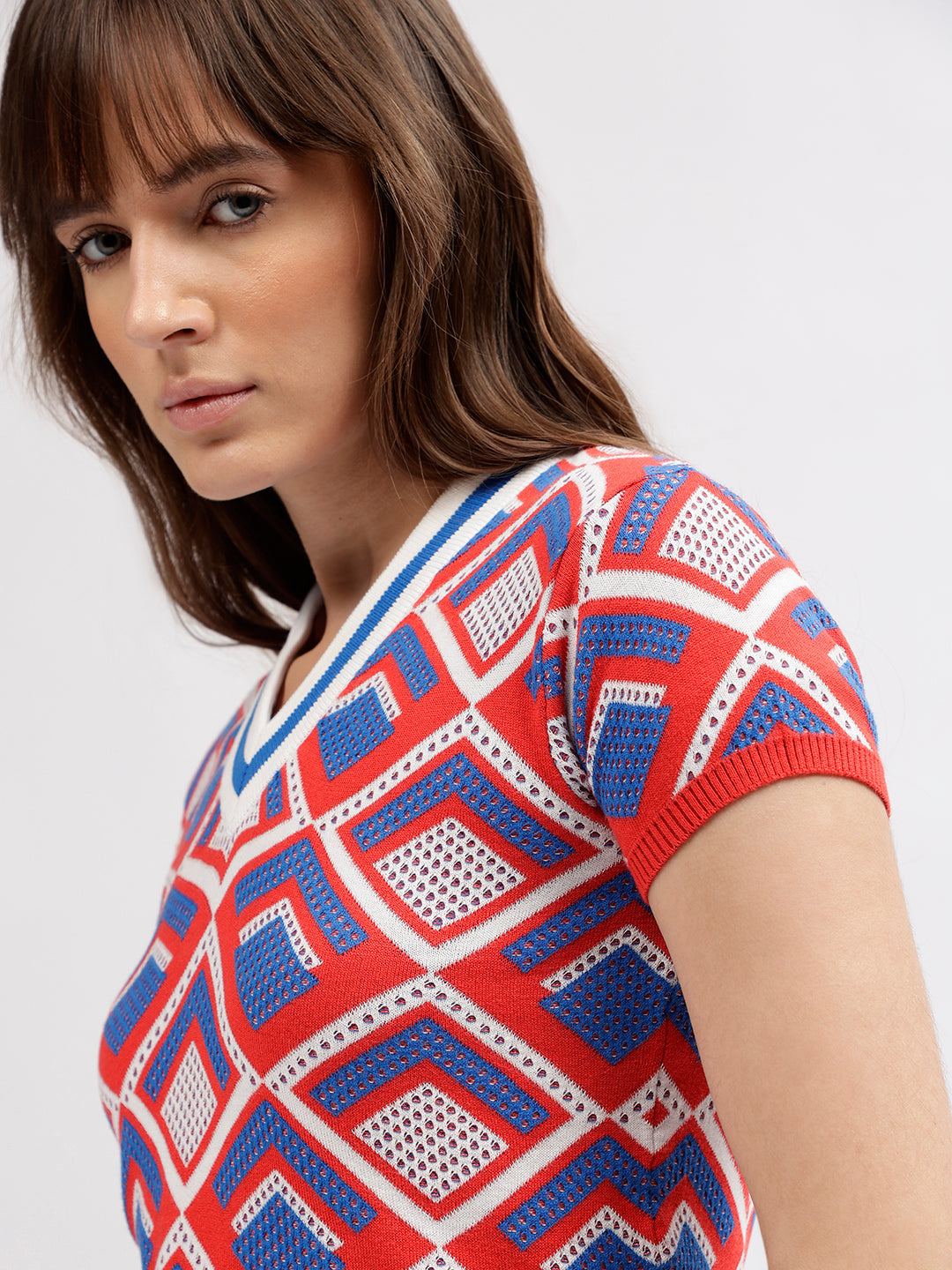 Elle Women Multi Crew Neck Tshirt