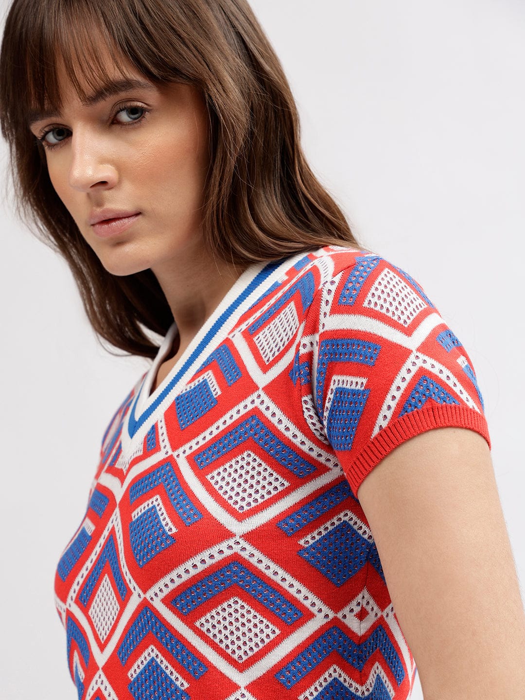 Elle Women Multi Crew Neck Tshirt