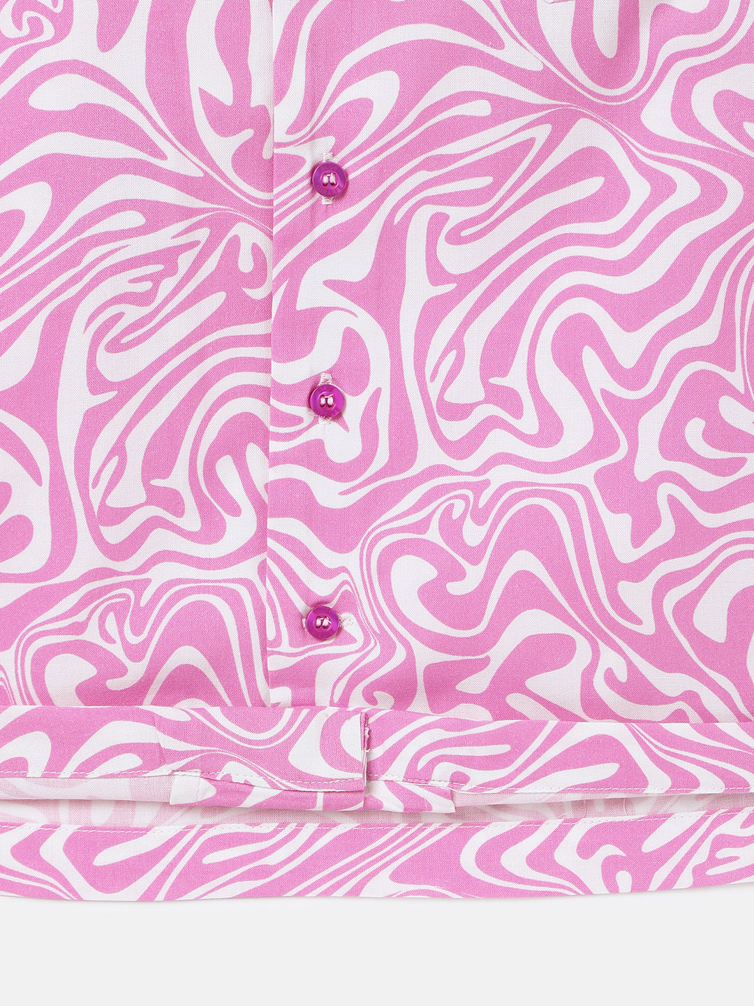 Blue Giraffe Boys Pink Printed Resort Collar Short Sleeves Shirt