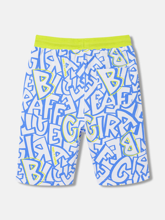 Blue Giraffe Boys Multi Printed Regular Fit Shorts