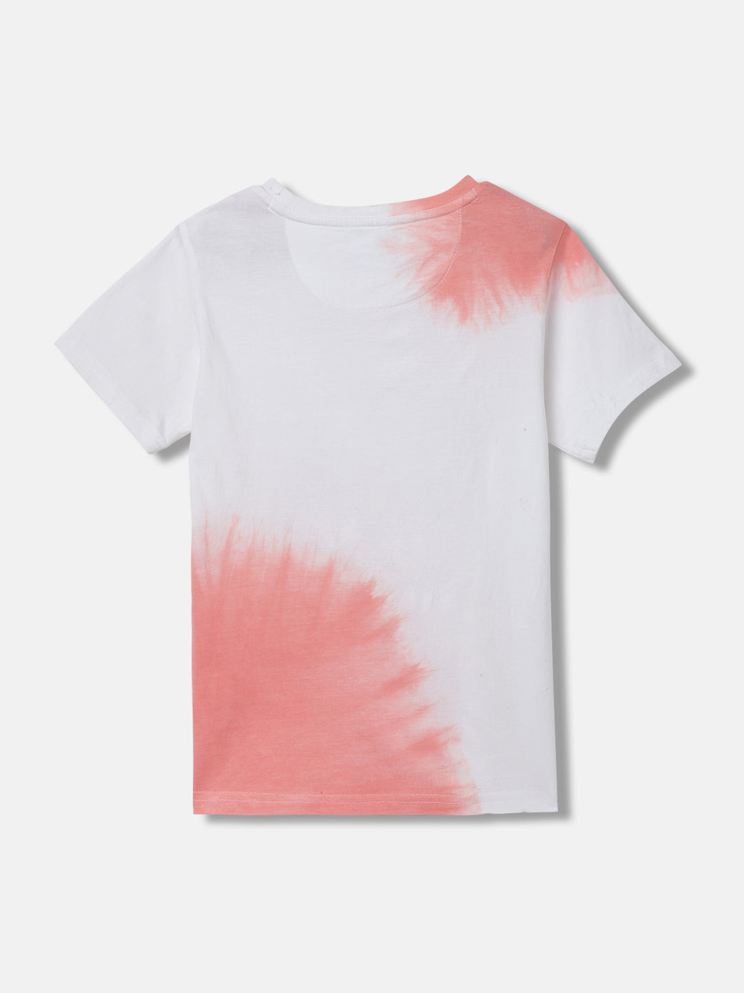 Blue Giraffe Boys Peach Printed Round Neck Short Sleeves Tshirt