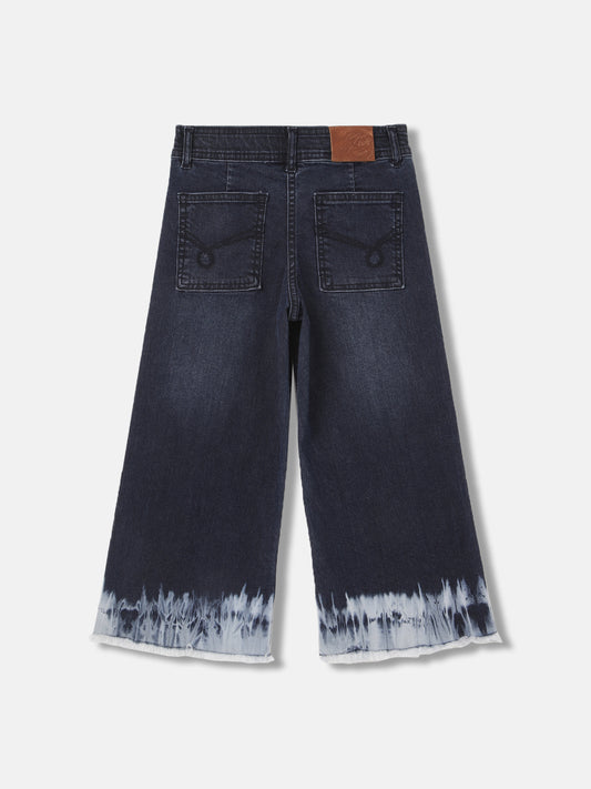 Blue Giraffe Girls Blue Solid Flared Mid-Rise Jeans
