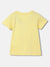 Blue Giraffe Girls Yellow Self-Design Round Neck Short Sleeves T-Shirt