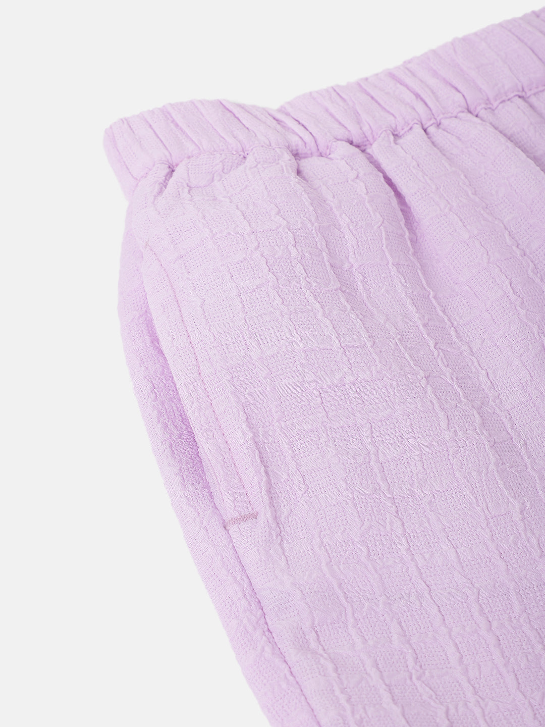 Blue Giraffe Girls Purple Solid Regular Fit Mid-Rise Shorts