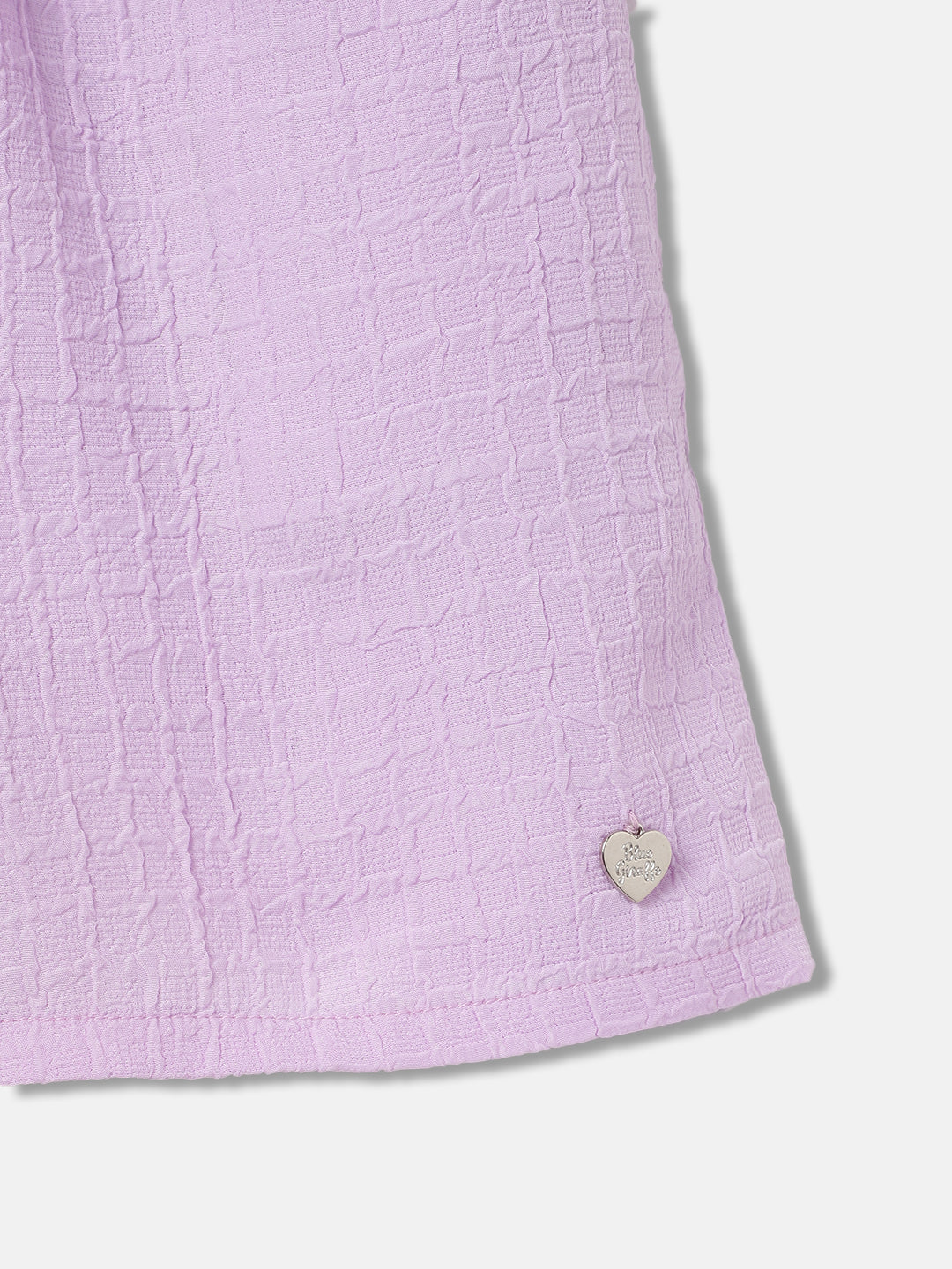 Blue Giraffe Girls Purple Solid Regular Fit Mid-Rise Shorts