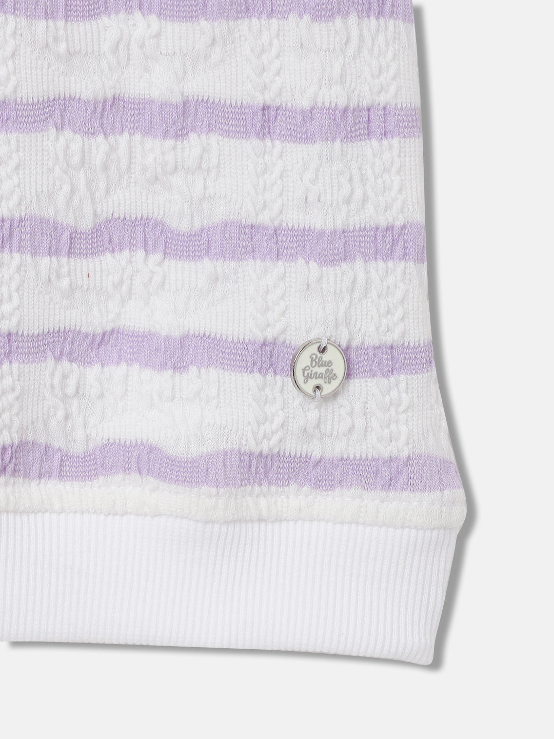 Blue Giraffe Girls White Printed Square neck Sleeveless Tshirt