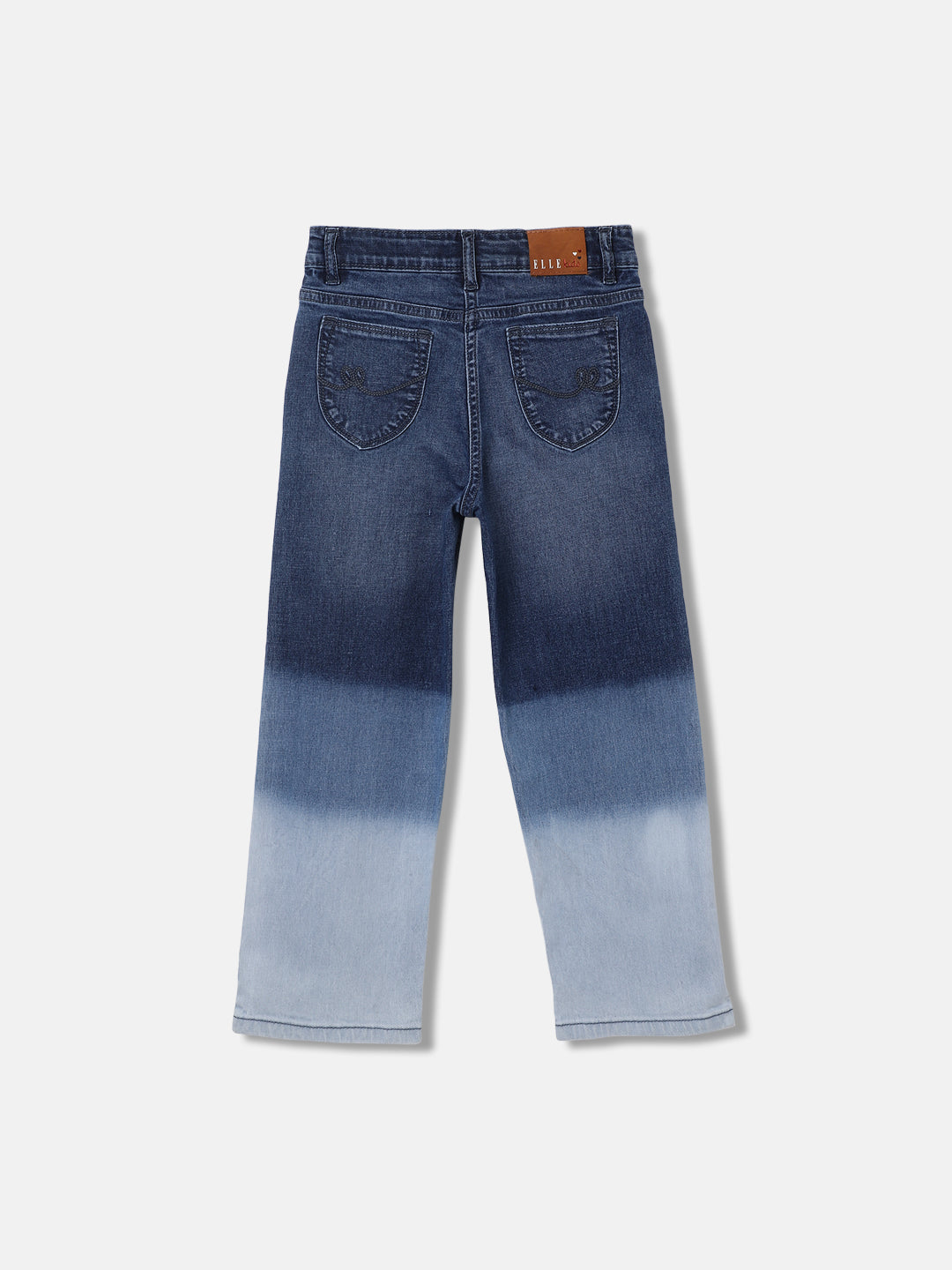 Elle Kids Girls Blue Solid Straight Fit Mid-Rise Jeans