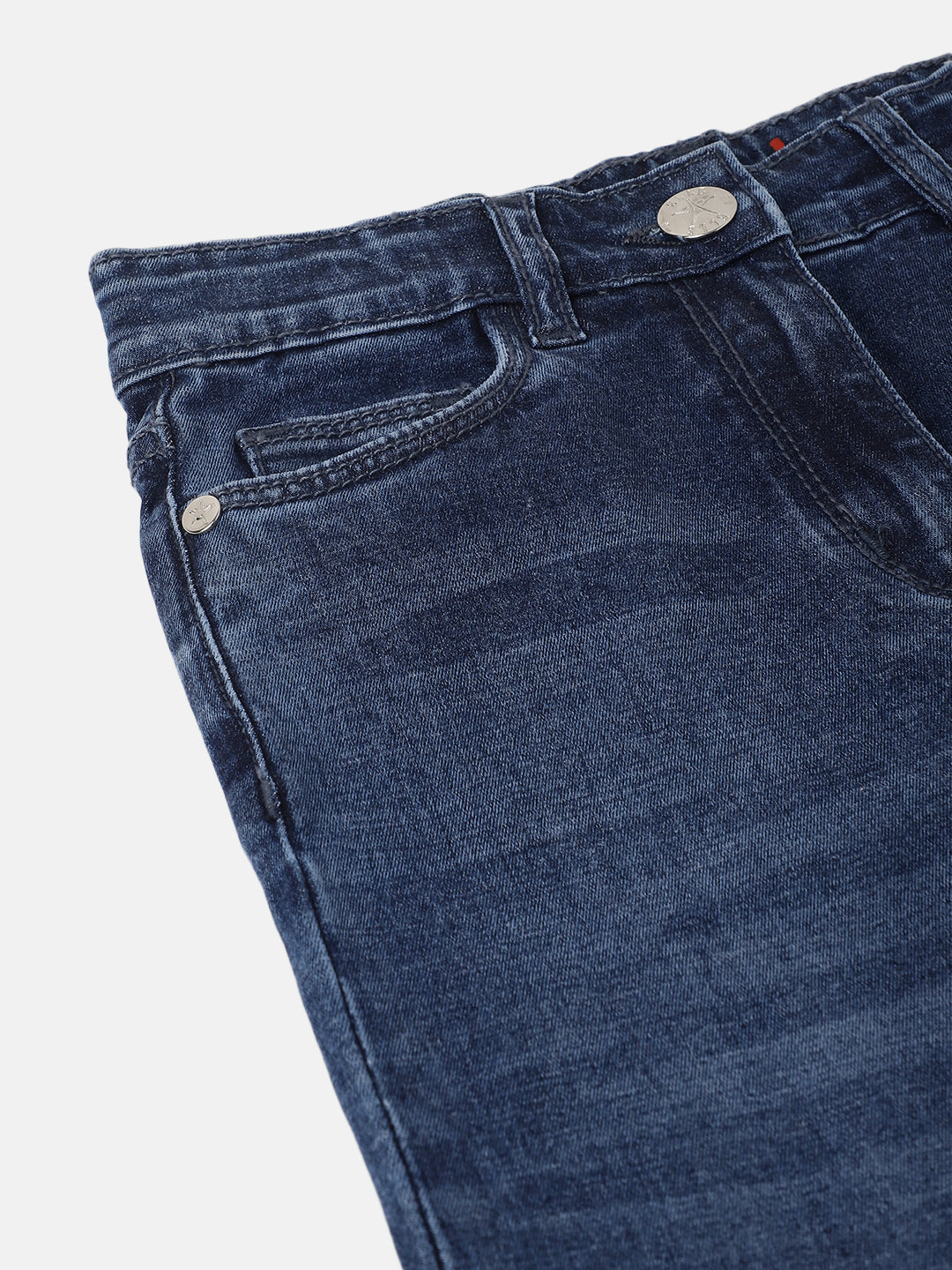 Elle Kids Girls Blue Solid Straight Fit Mid-Rise Jeans