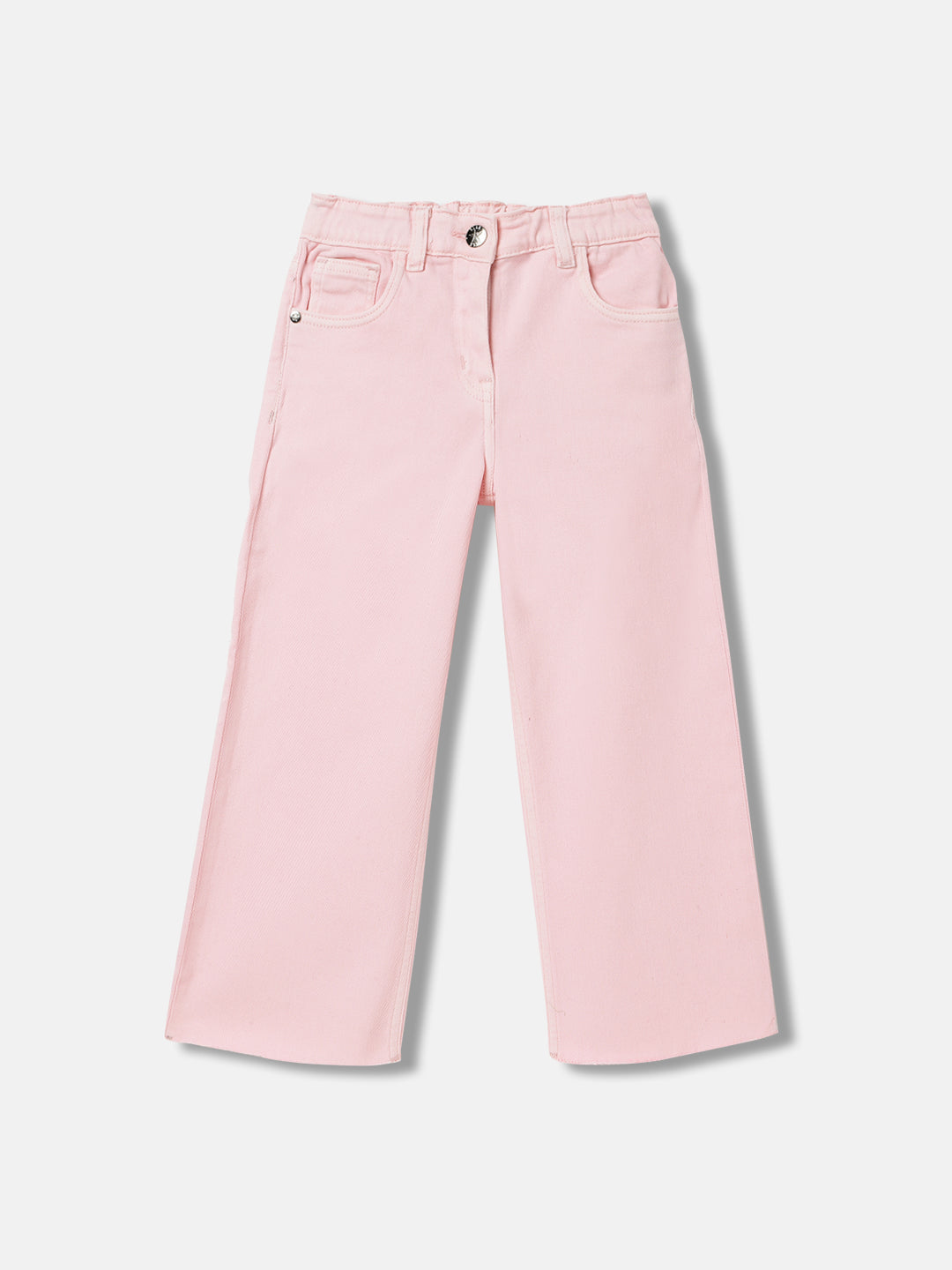 Elle Kids Girls Pink Solid Relaxed Fit Jeans