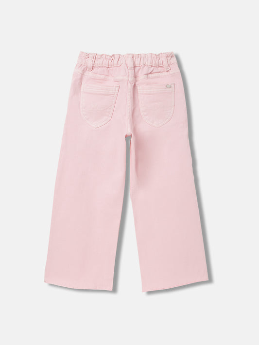 Elle Kids Girls Pink Solid Relaxed Fit Jeans