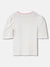 Elle Girls White Solid Round Neck Short Sleeves T-Shirt