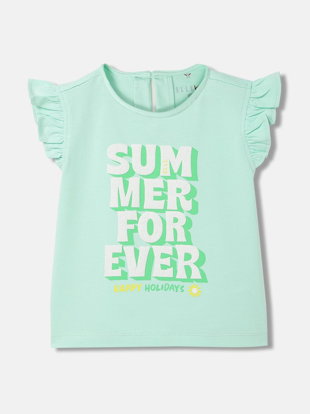 Elle Kids Green Round Neck Tshirt