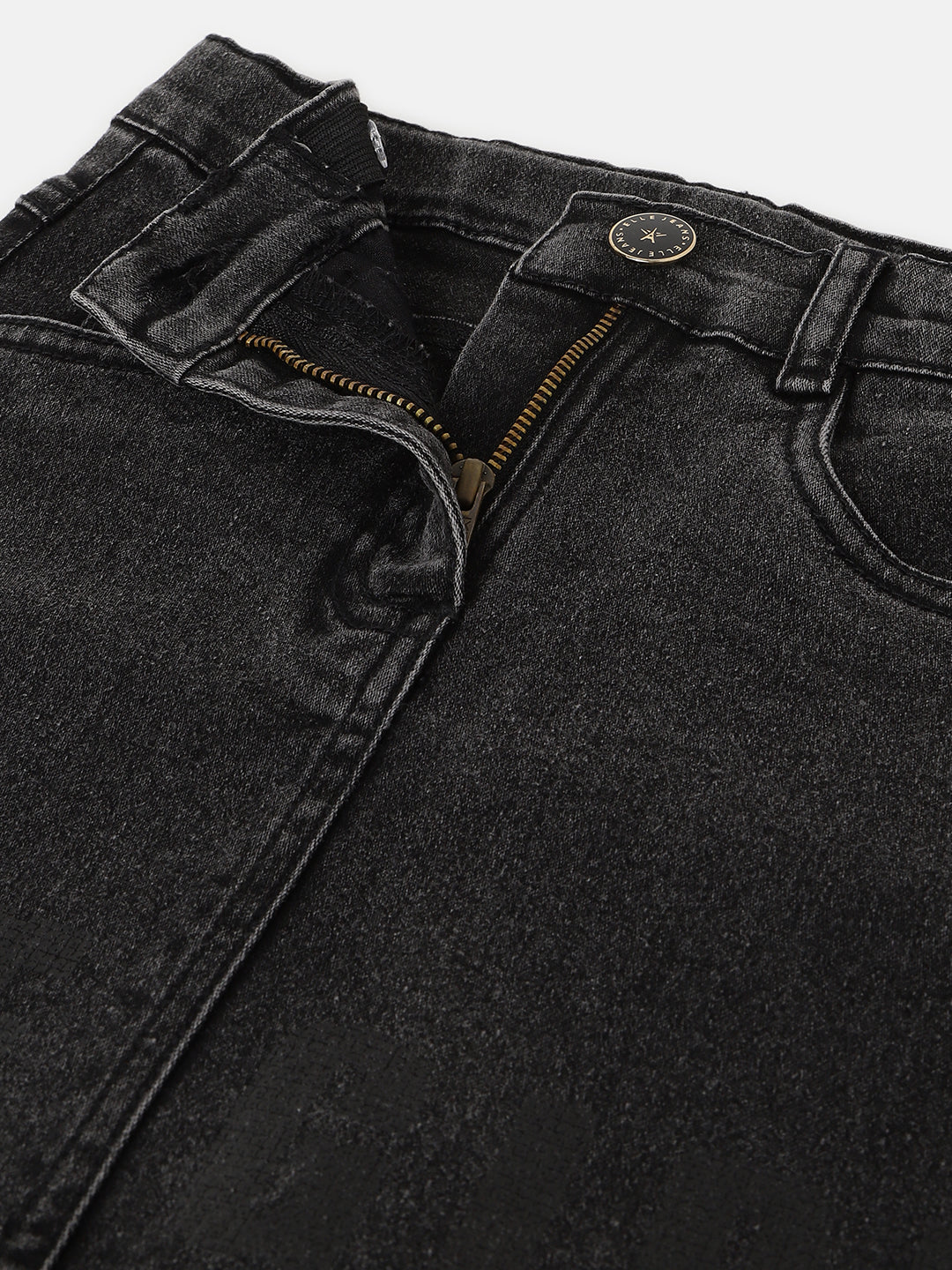 Elle Kids Girls Black Solid Regular Fit Skirt