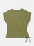 Elle Kids Girls Green Printed Round Neck Sleeveless T-Shirt