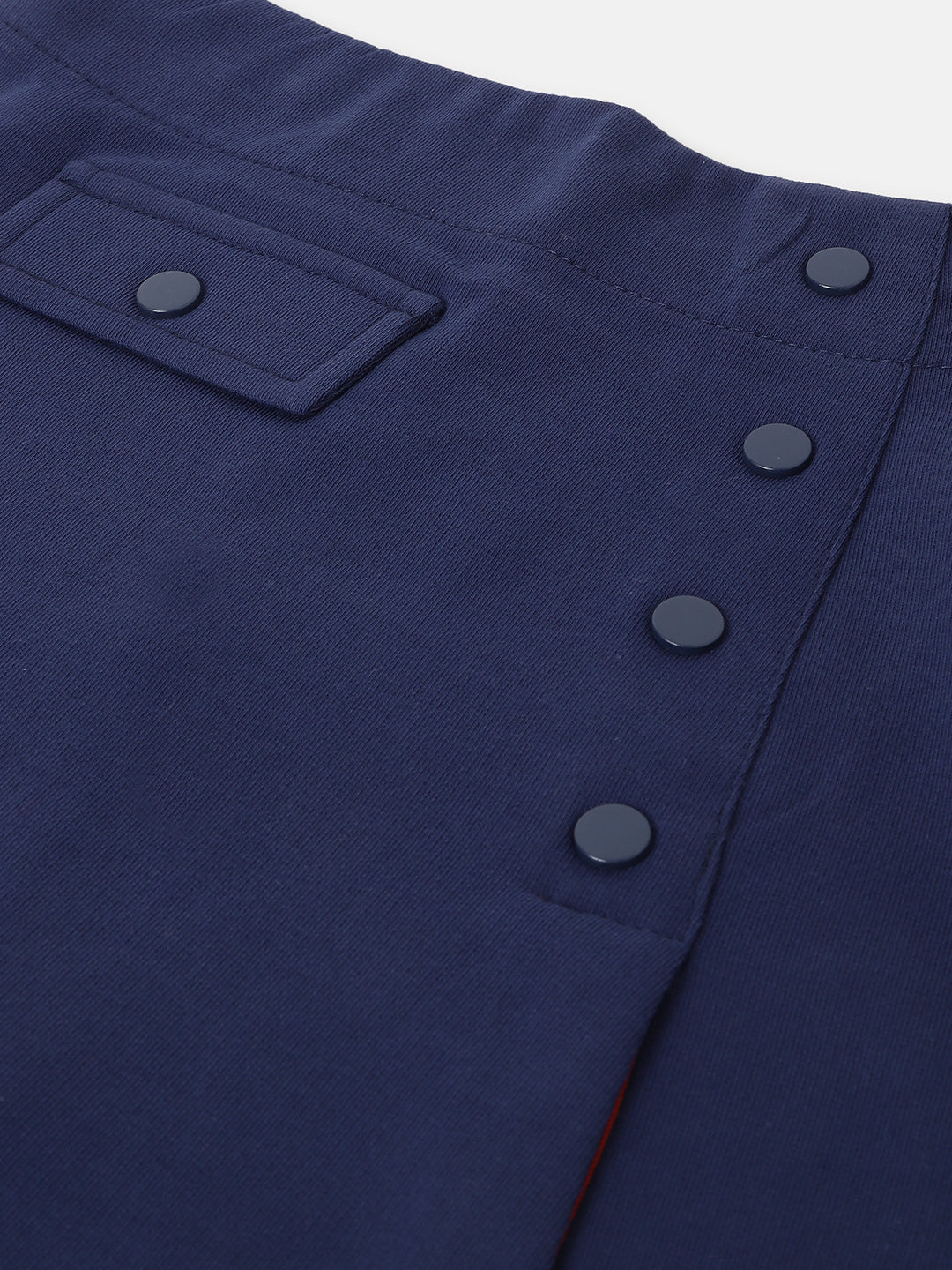 Elle Kids Girls Navy Blue Solid Regular Fit Skirt