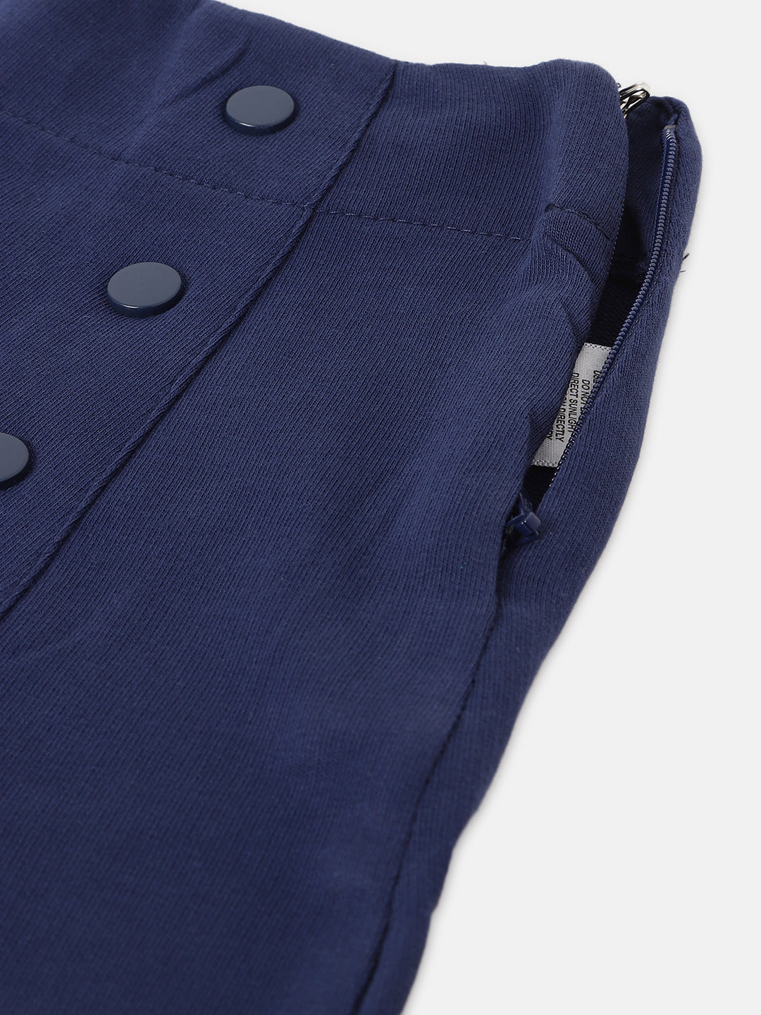 Elle Kids Girls Navy Blue Solid Regular Fit Skirt