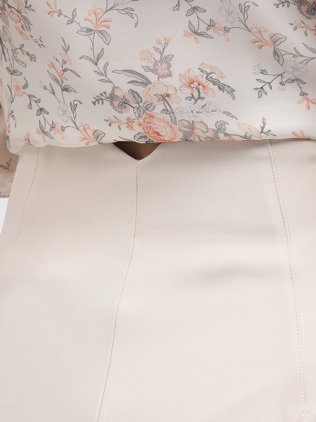 Centre Stage Women Beige Solid Tapered Fit Trouser