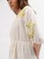 Elle Women Off White Embroidered V Neck 3/4th Sleeves Dress
