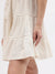 Elle Women Off White Embroidered V Neck 3/4th Sleeves Dress