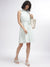 Elle Women Off White Printed High Neck Sleeveless Dress