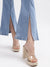 Elle Women Blue Solid Bootcut Mid-Rise Jeans