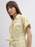 Elle Women Yellow Printed Cuban Collar Short Sleeves Playsuit