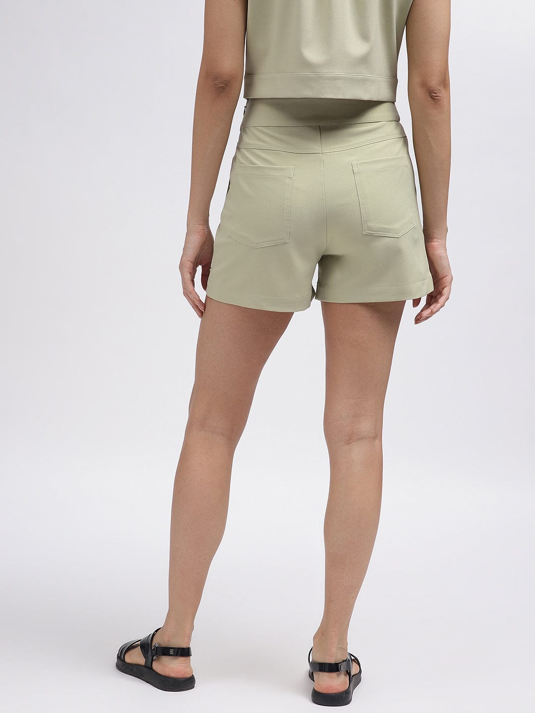 Elle Women Green Relaxed Fit Shorts