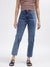 Iconic Women Blue Solid Slim Straight Fit Jeans