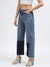 Iconic Women Blue Colour Blocked Flared Jeans