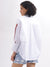 Iconic Women White Solid Spread Collar Full Sleeves Shirt