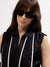 Iconic Women Black Solid Shirt Collar Sleeveless Top