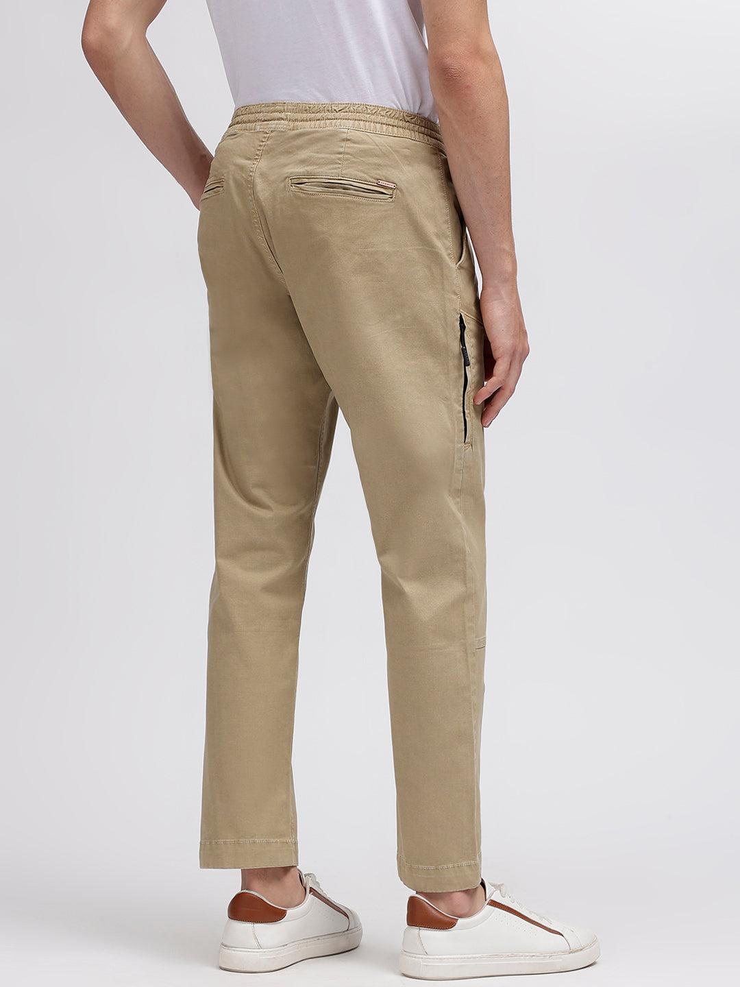 Iconic Men Beige Regular Fit Trouser