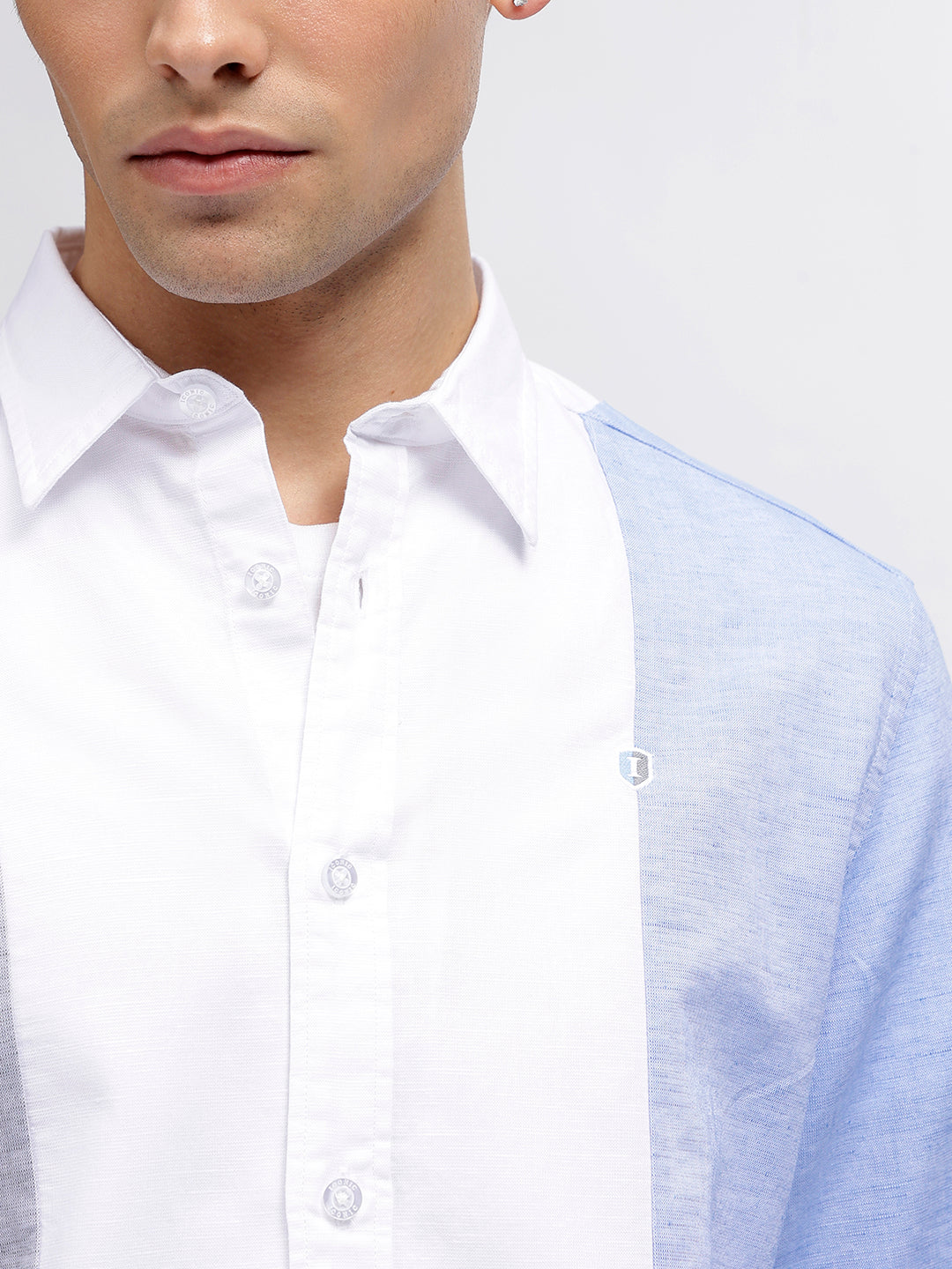 Iconic Men Multi Colour Blocked Spread Collar Full Sleeves Shirt