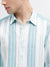 Iconic Men White Striped Spread Collar Full Sleeves Shirt