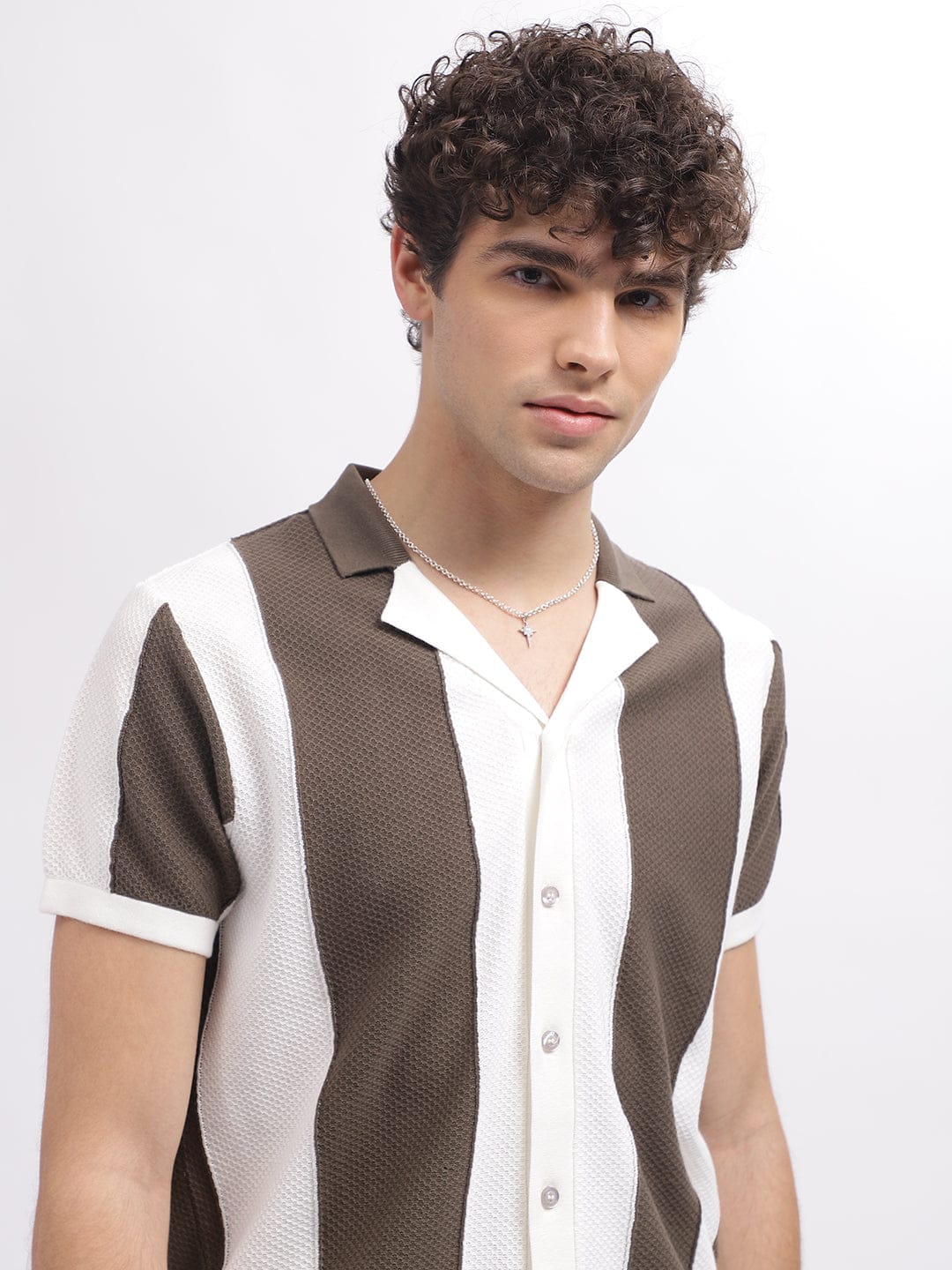 Iconic Men White Resort Collar Shirt