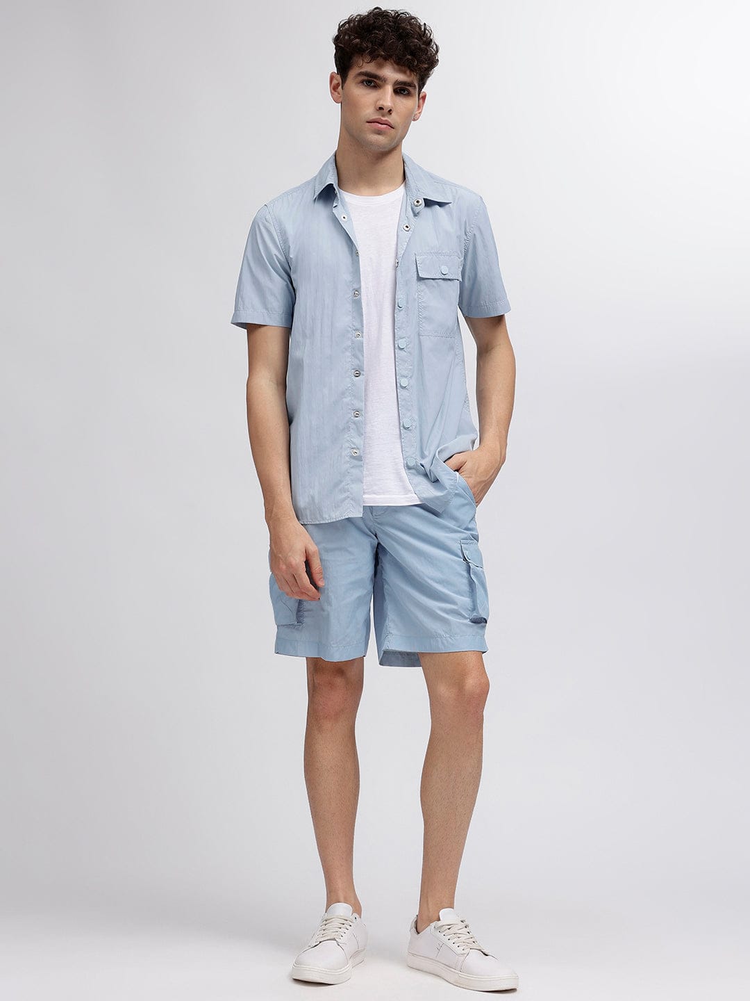 Iconic Men Blue Regular Fit Shorts