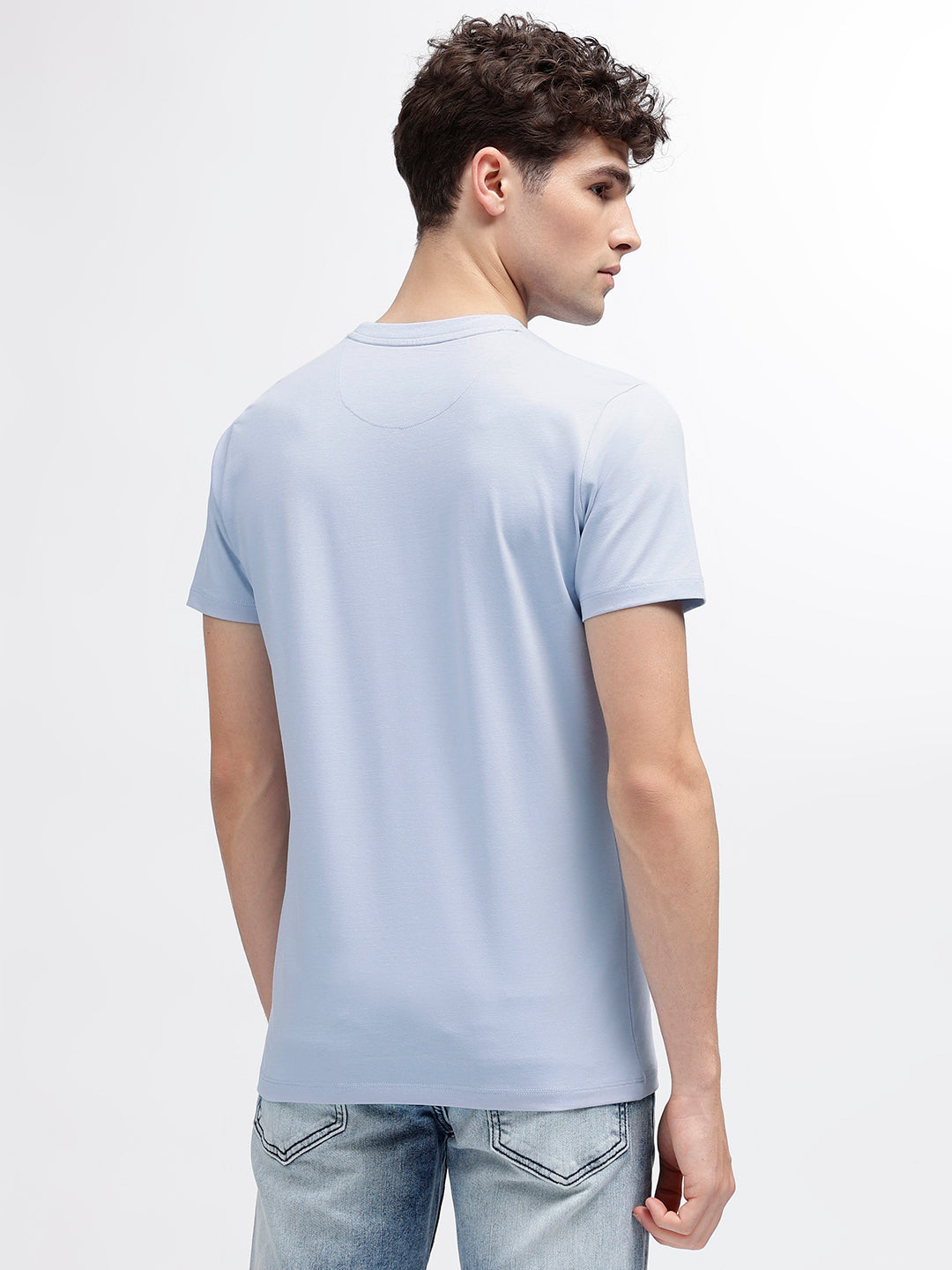 Iconic Men Blue Round Neck Tshirt
