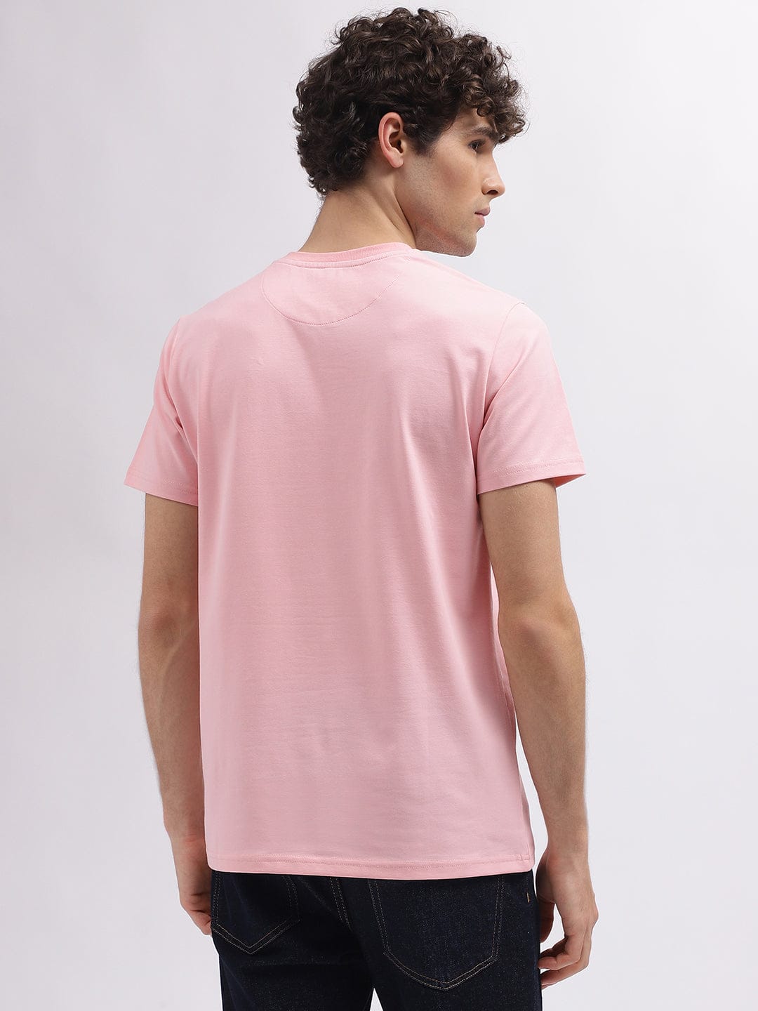 Iconic Men Pink Round Neck Tshirt