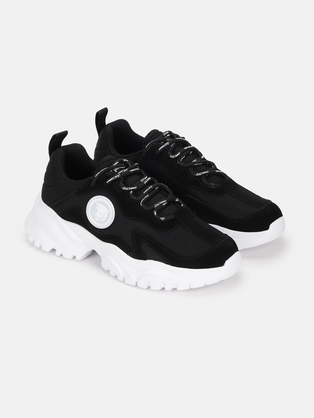 Just Cavalli Men Black Solid Lace-up Sneakers