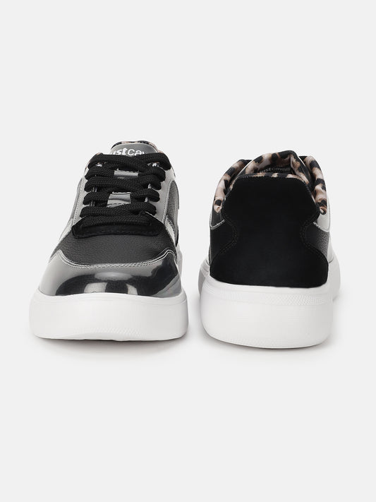 Just Cavalli Women Black Solid Lace-up Sneakers