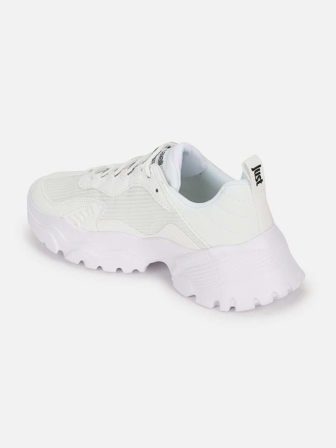 Just Cavalli Women White Solid Lace-up Sneakers