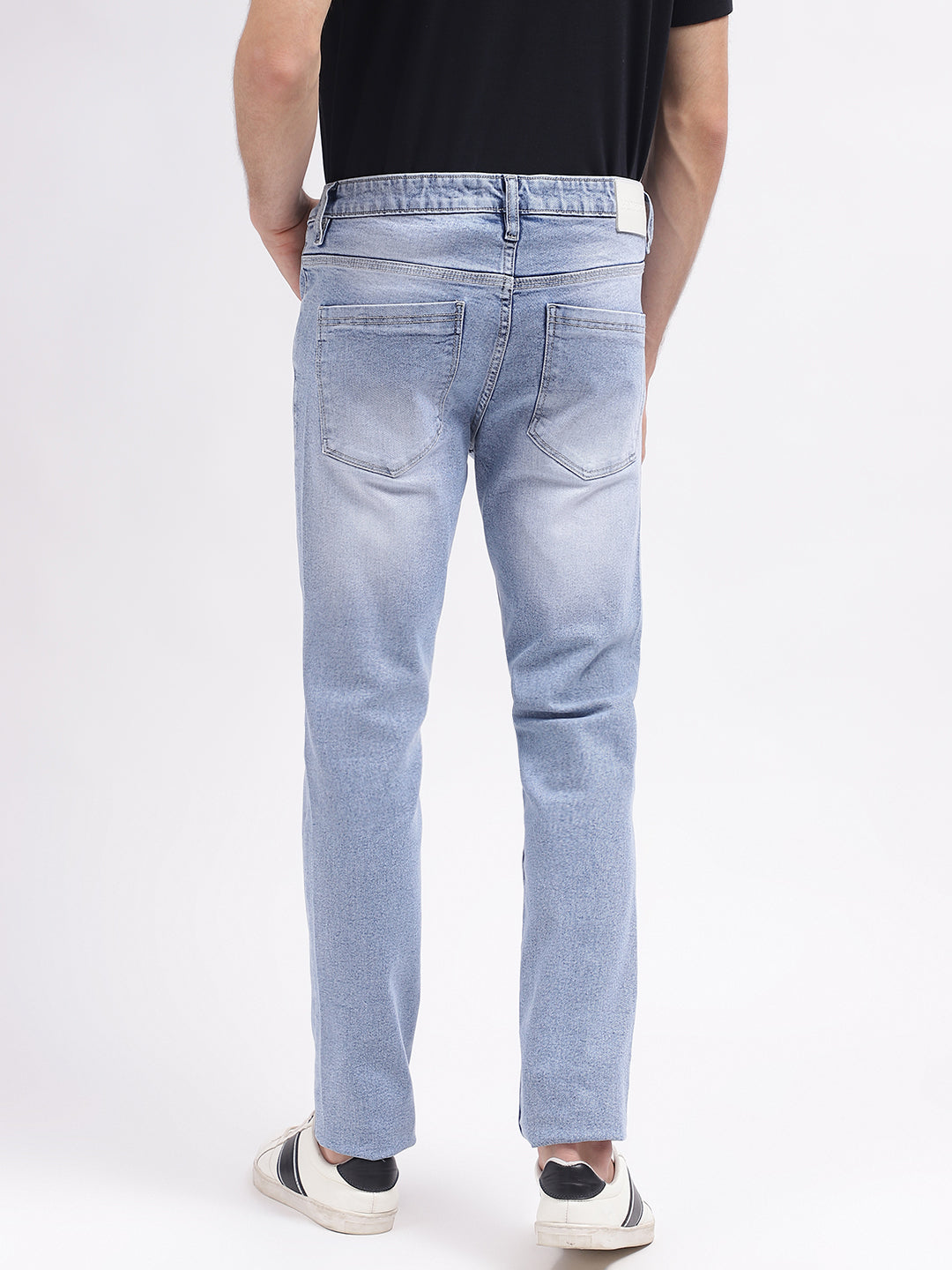 Lindbergh Men Blue Solid Slim Fit Mid-Rise Jeans