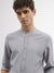 Antony Morato Men Grey Solid Mandarin Collar Full Sleeves Shirt